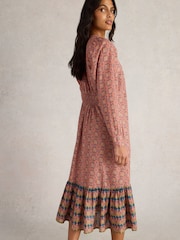 White Stuff Pink Abigail Embroidered Dress - Image 3 of 6