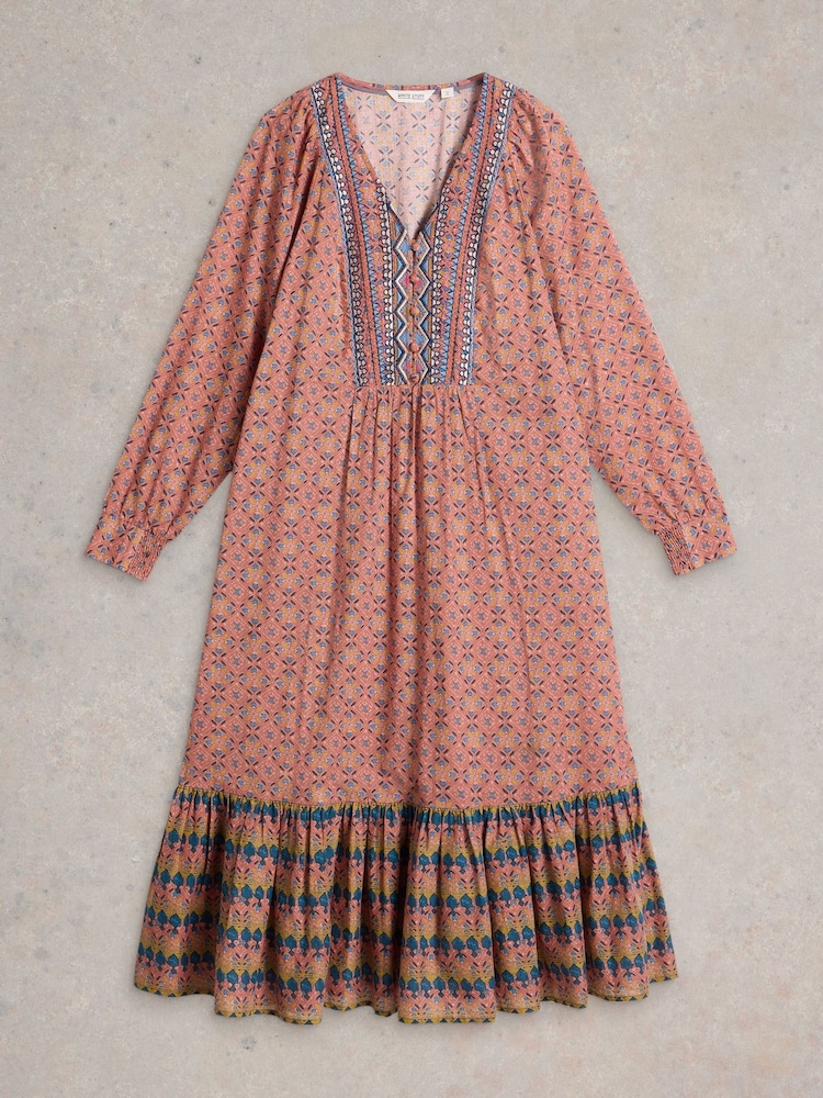 White Stuff Pink Abigail Embroidered Dress - Image 5 of 6