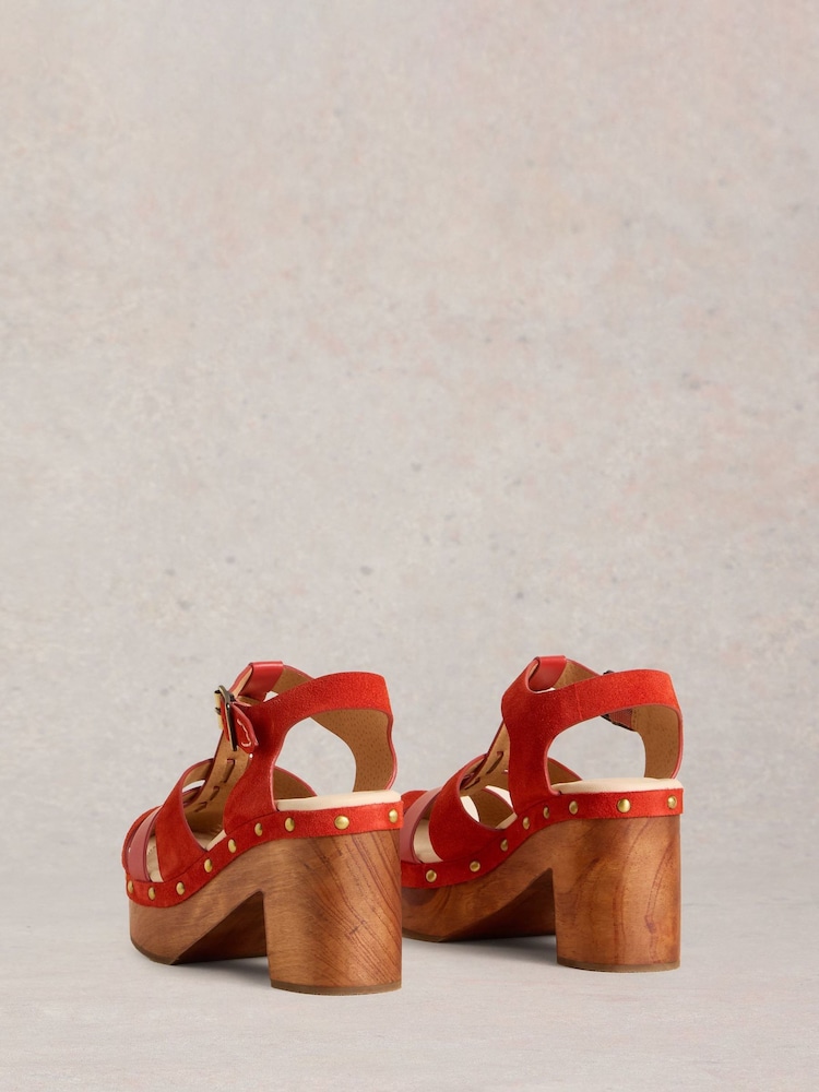 White Stuff Red Phoebe Fisherman Clogs - Image 3 of 4
