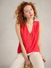 White Stuff Pink Delilah Button Top - Image 2 of 6