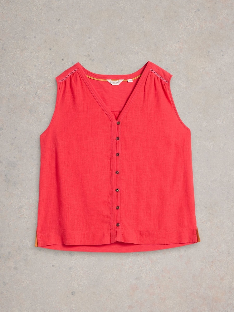 White Stuff Pink Delilah Button Top - Image 5 of 6