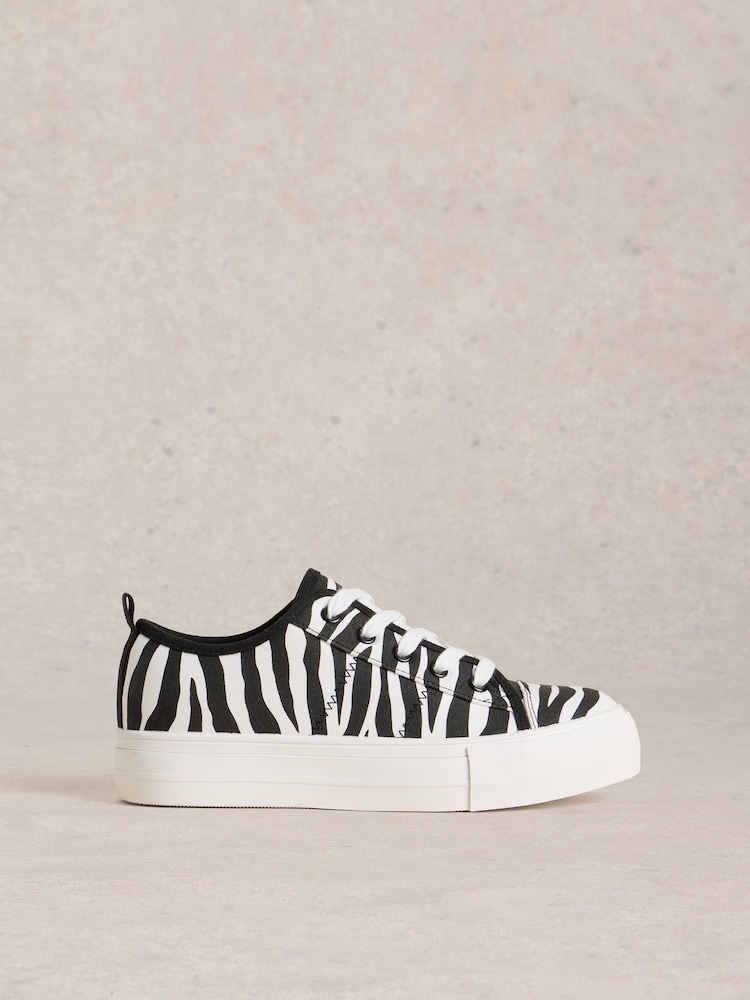 White Stuff Black Pippa Canvas Flatform Trainers - Image 1 of 4