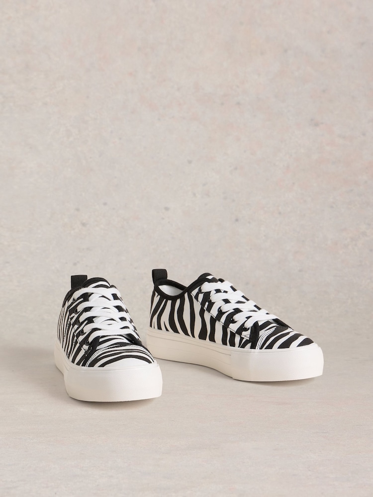 White Stuff Black Pippa Canvas Flatform Trainers - Image 2 of 4