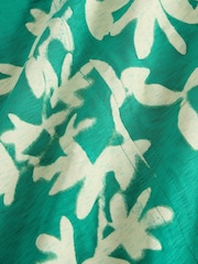 White Stuff Green Nelly Notch Neck 100% Cotton T-Shirt - Image 6 of 6