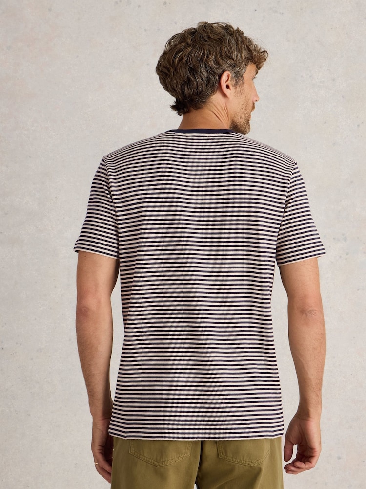 White Stuff Blue Striped Rib T-Shirt - Image 2 of 6
