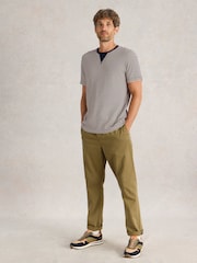 White Stuff Blue Striped Rib T-Shirt - Image 4 of 6