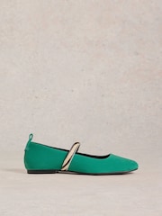 White Stuff Green Minnie Strap Leather Ballerinas - Image 1 of 4