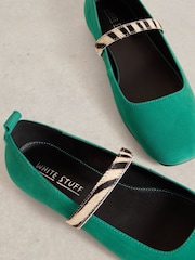 White Stuff Green Minnie Strap Leather Ballerinas - Image 4 of 4