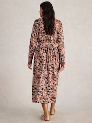 White Stuff Pink Lottie Jersey 100% Cotton Shirt Dress - Image 2 of 6