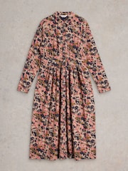 White Stuff Pink Lottie Jersey 100% Cotton Shirt Dress - Image 5 of 6