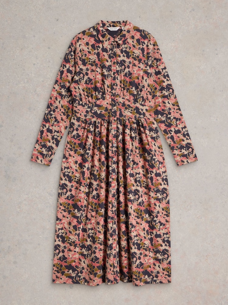 White Stuff Pink Lottie Jersey 100% Cotton Shirt Dress - Image 5 of 6