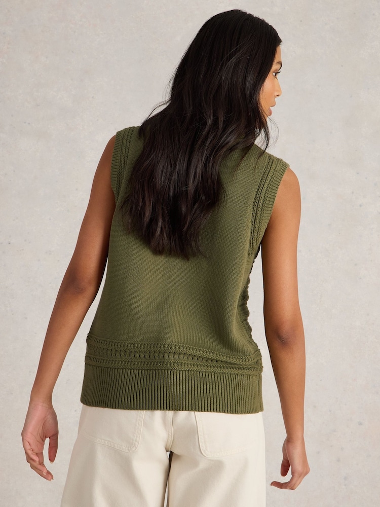 White Stuff Green Stitchy Tank - Image 2 of 6