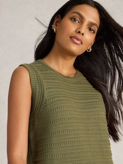 White Stuff Green Stitchy Tank - Image 3 of 6