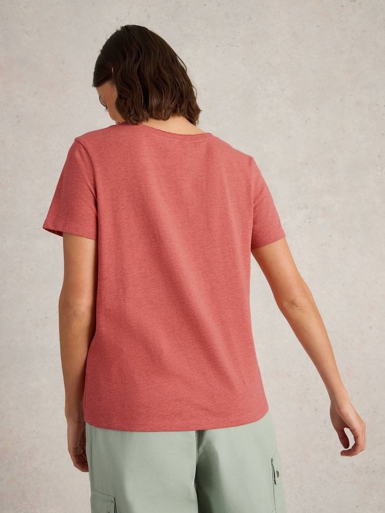 White Stuff Red Nadia Short Sleeve T-Shirt - Image 2 of 6