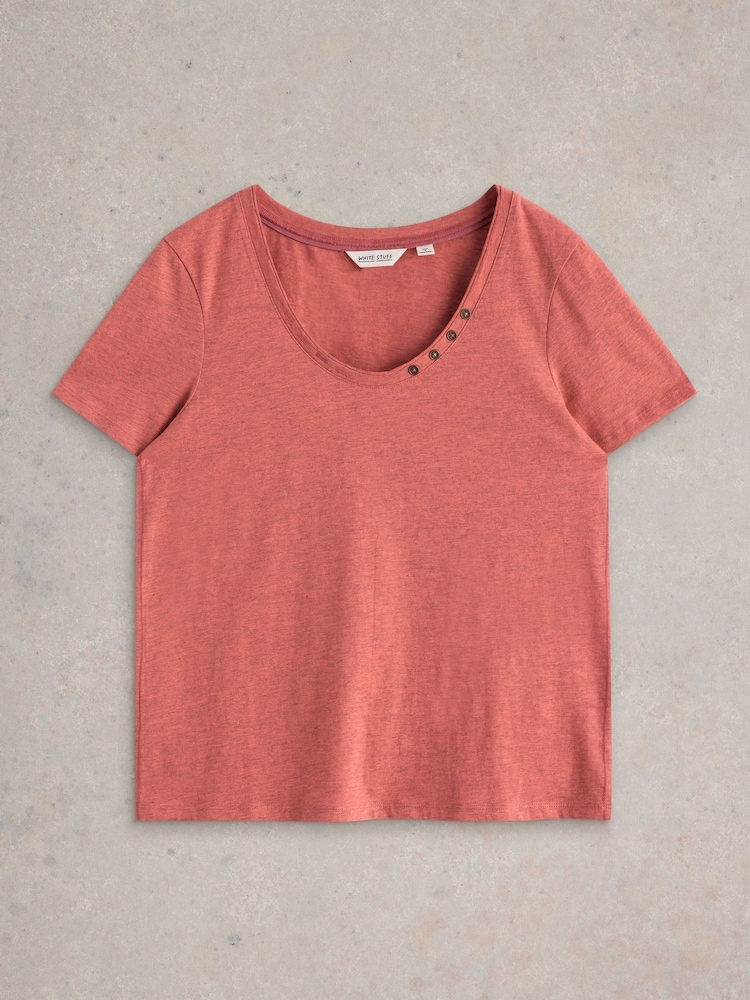 White Stuff Red Nadia Short Sleeve T-Shirt - Image 5 of 6