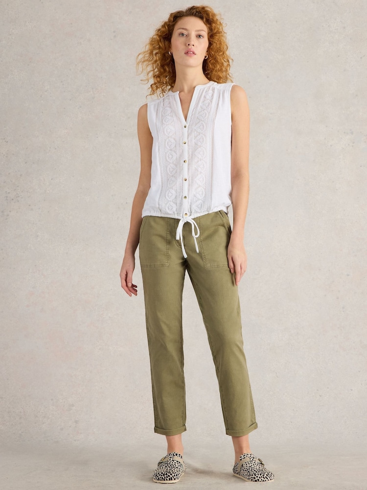 White Stuff White Tulip Sleeveless 100% Cotton Shirt - Image 1 of 6