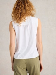 White Stuff White Tulip Sleeveless 100% Cotton Shirt - Image 2 of 6