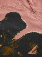 White Stuff Pink Nelly Notch Neck 100% Cotton T-Shirt - Image 6 of 6