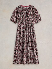 White Stuff Red Megan Jersey Dress - Image 5 of 6