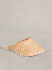 White Stuff Natural Woven Visor Hat - Image 1 of 2