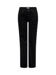 ONLY Black Blush Mid Rise Straight Leg Jeans With Super Stretch - Image 6 of 7