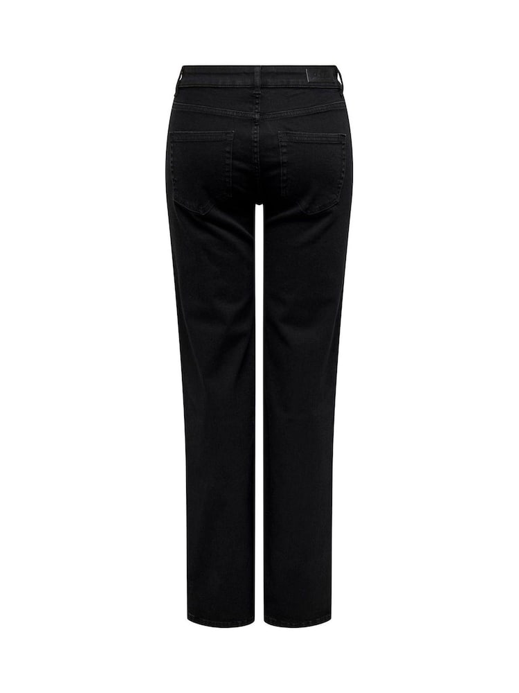 ONLY Black Blush Mid Rise Straight Leg Jeans With Super Stretch - Image 7 of 7