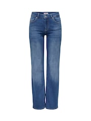 ONLY Blue Blush Mid Rise Straight Leg Jeans With Super Stretch - Image 6 of 7