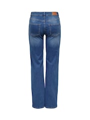 ONLY Blue Blush Mid Rise Straight Leg Jeans With Super Stretch - Image 7 of 7