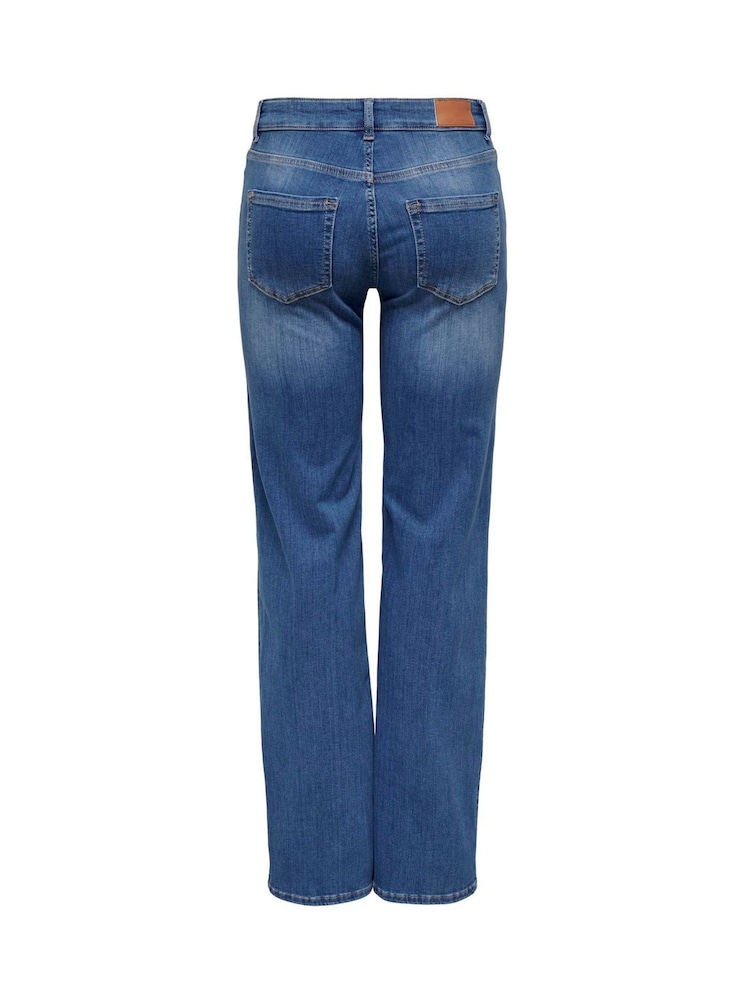 ONLY Blue Blush Mid Rise Straight Leg Jeans With Super Stretch - Image 7 of 7
