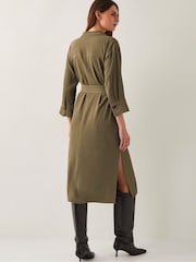 Monsoon Green Grace Cargo Midi Shirt Dress - Image 2 of 5