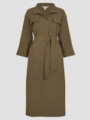 Monsoon Green Grace Cargo Midi Shirt Dress - Image 5 of 5