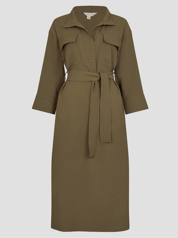Monsoon Green Grace Cargo Midi Shirt Dress - Image 5 of 5