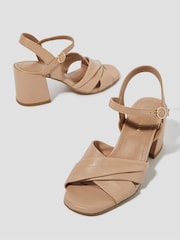 Monsoon Light Brown Rosa Twist Strap Heeled Sandals - Image 1 of 3