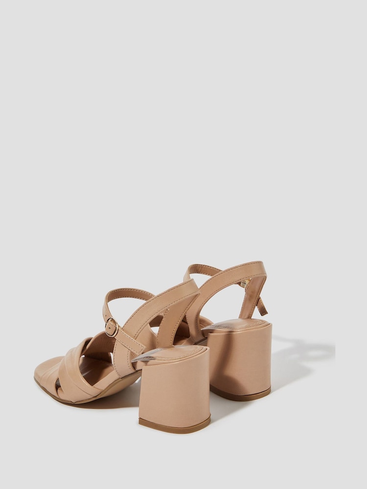 Monsoon Light Brown Rosa Twist Strap Heeled Sandals - Image 3 of 3