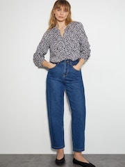 Monsoon Blue Molly Abstract Print Pintuck Blouse - Image 3 of 5