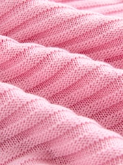 Pink Ribbed V-Neck Knitted Jumper - Image 7 of 8