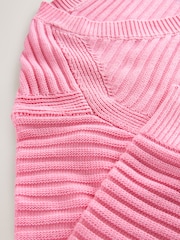 Pink Ribbed V-Neck Knitted Jumper - Image 8 of 8