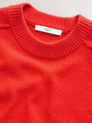 Red Pattern Crew Neck Knitted Jumper with Wool - Image 8 of 10