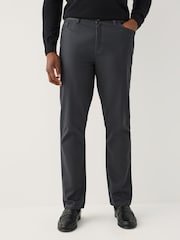 Charcoal Grey Muscle Fit Smart Brushed Cotton TENCEL™ Lyocell Blend Chinos With Belt - Image 1 of 6