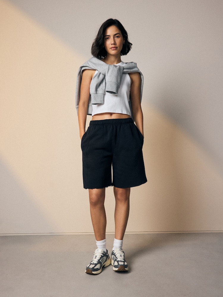 Black Essential Jort Bottom Shorts - Image 1 of 8