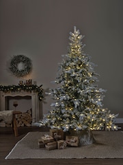 Everlands Green Grandis Fir 7ft Pre Lit Snowy Christmas Tree - Image 2 of 7