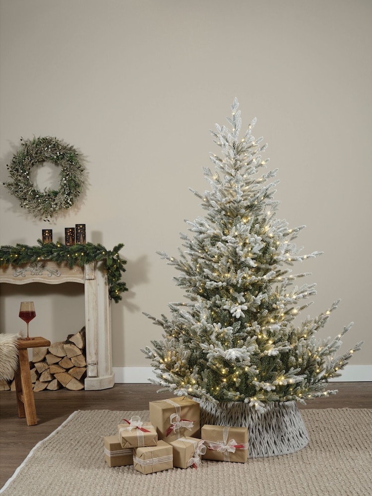 Everlands Green Norway Spruce 7ft Pre Lit Snowy Christmas Tree - Image 1 of 8