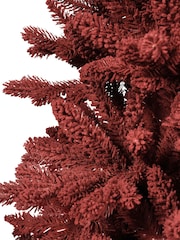 Everlands Burgundy Red Fir Flocked 7ft Christmas Tree - Image 4 of 6