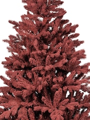 Everlands Burgundy Red Fir Flocked 7ft Christmas Tree - Image 5 of 6