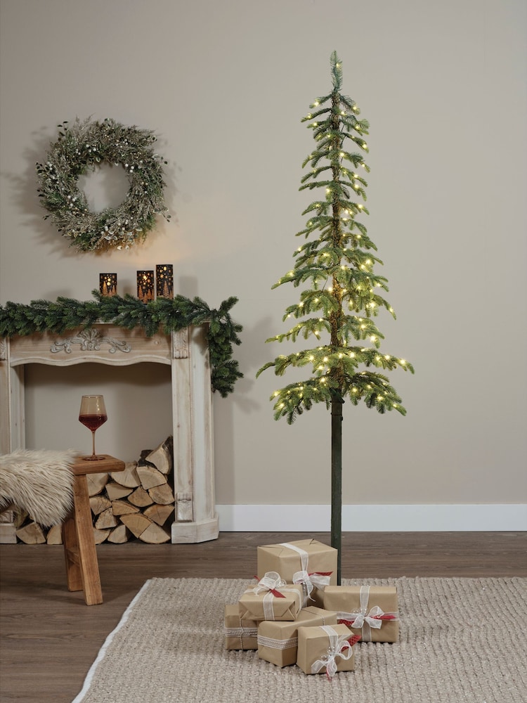 Everlands Green Alpine Fir 6ft Pre Lit Slim Slim Christmas Tree - Image 1 of 6