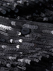 Navy Sequin Button Up Shirt - Image 4 of 4