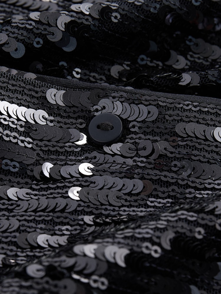 Navy Sequin Button Up Shirt - Image 4 of 4
