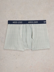 White Stuff Blue Plain & Print Boxers 2 Pack - Image 2 of 3