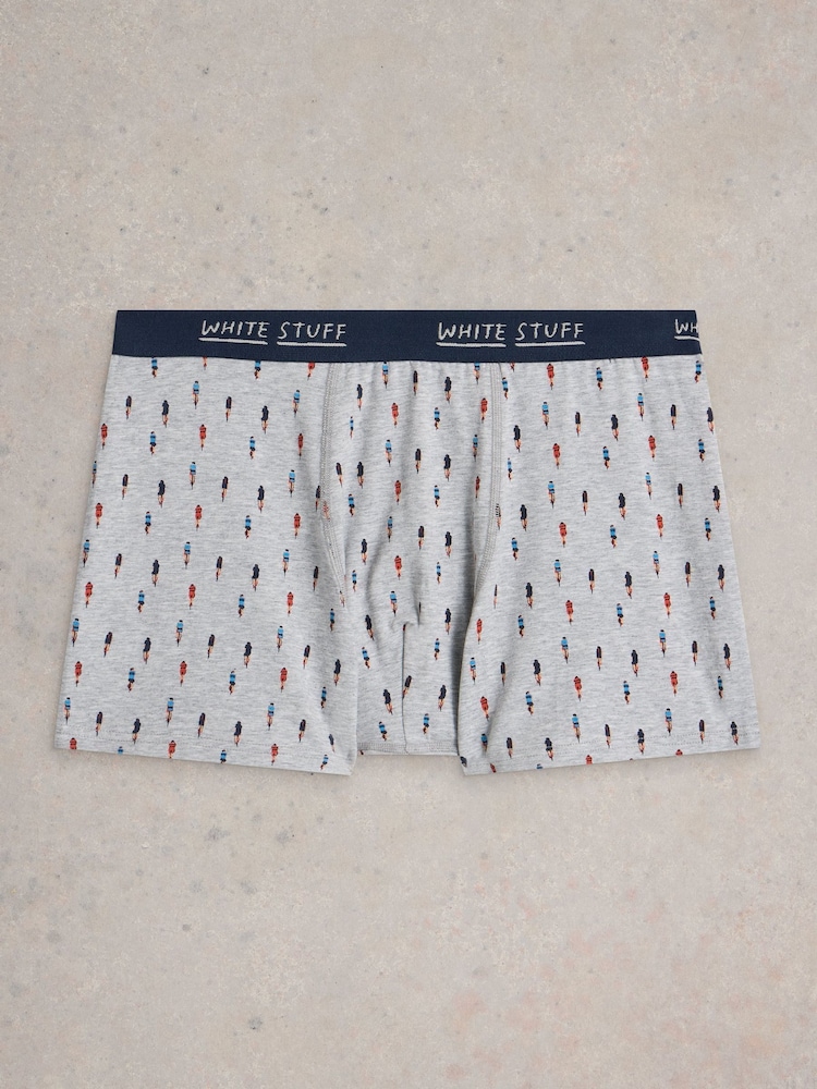White Stuff Grey Plain & Print Boxers 2 Pack - Image 2 of 3