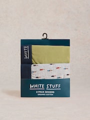White Stuff Grey Plain & Print Boxers 2 Pack - Image 3 of 3